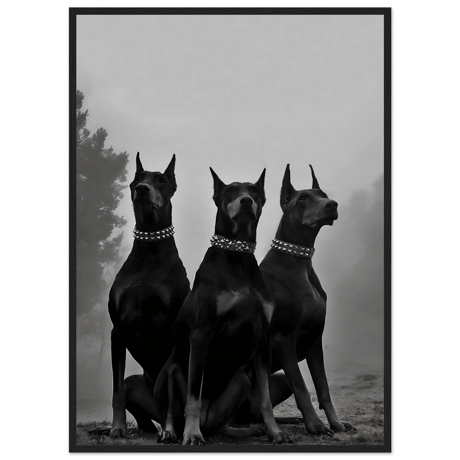 Tableau Noir et Blanc Dobermans - The Art Avenue