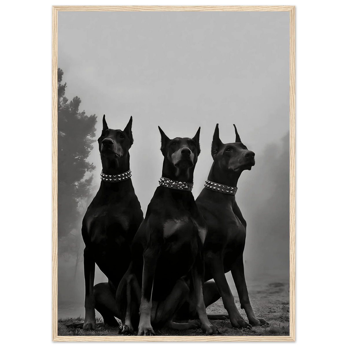 Tableau Noir et Blanc Dobermans - The Art Avenue