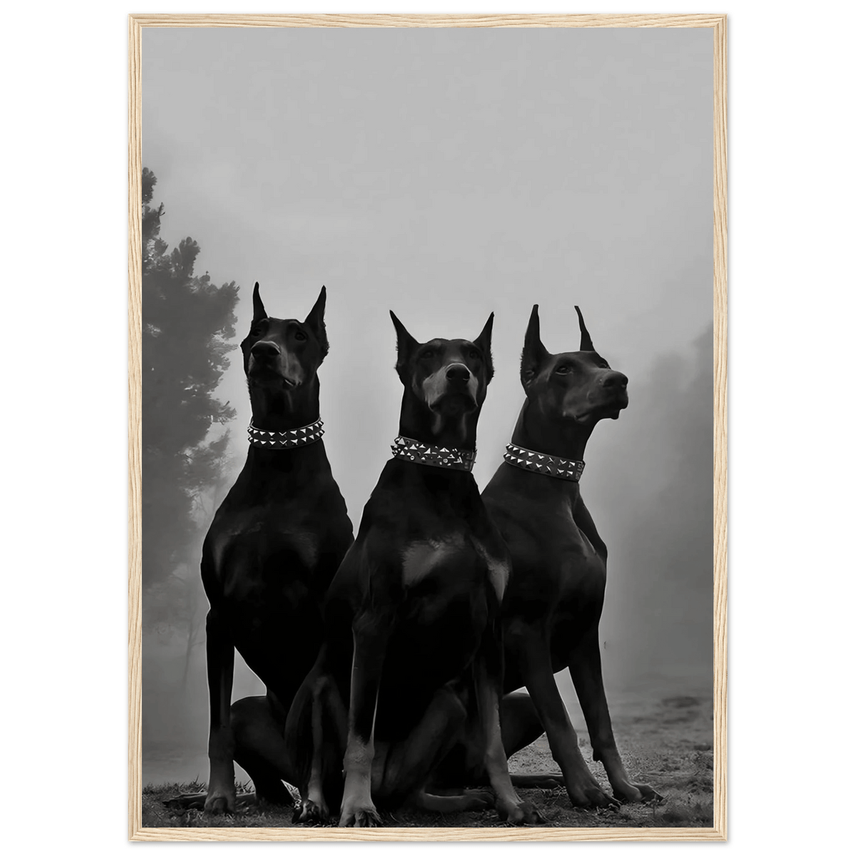 Tableau Noir et Blanc Dobermans - The Art Avenue