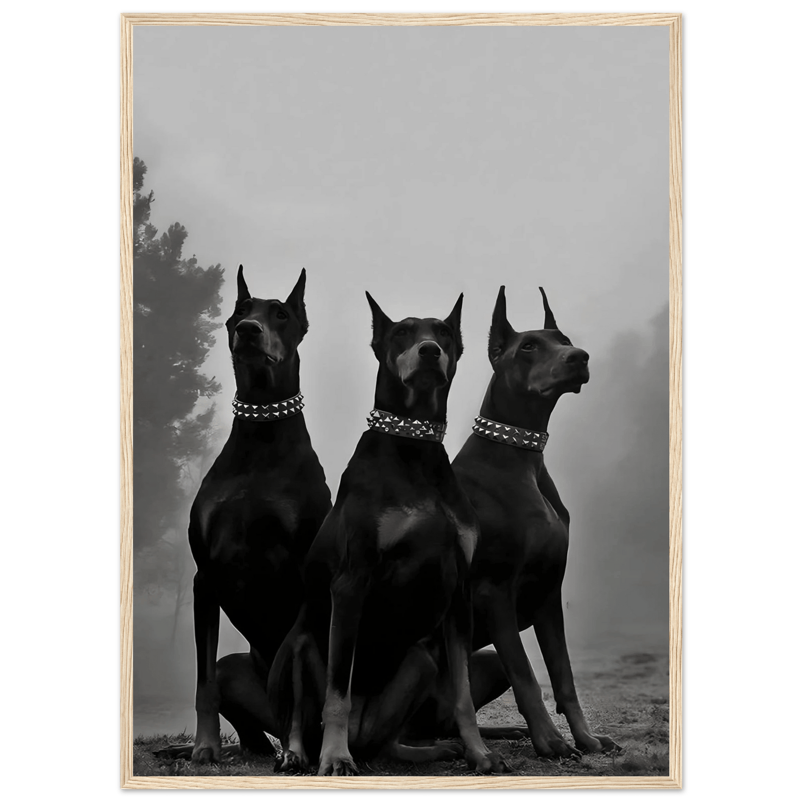 Tableau Noir et Blanc Dobermans - The Art Avenue