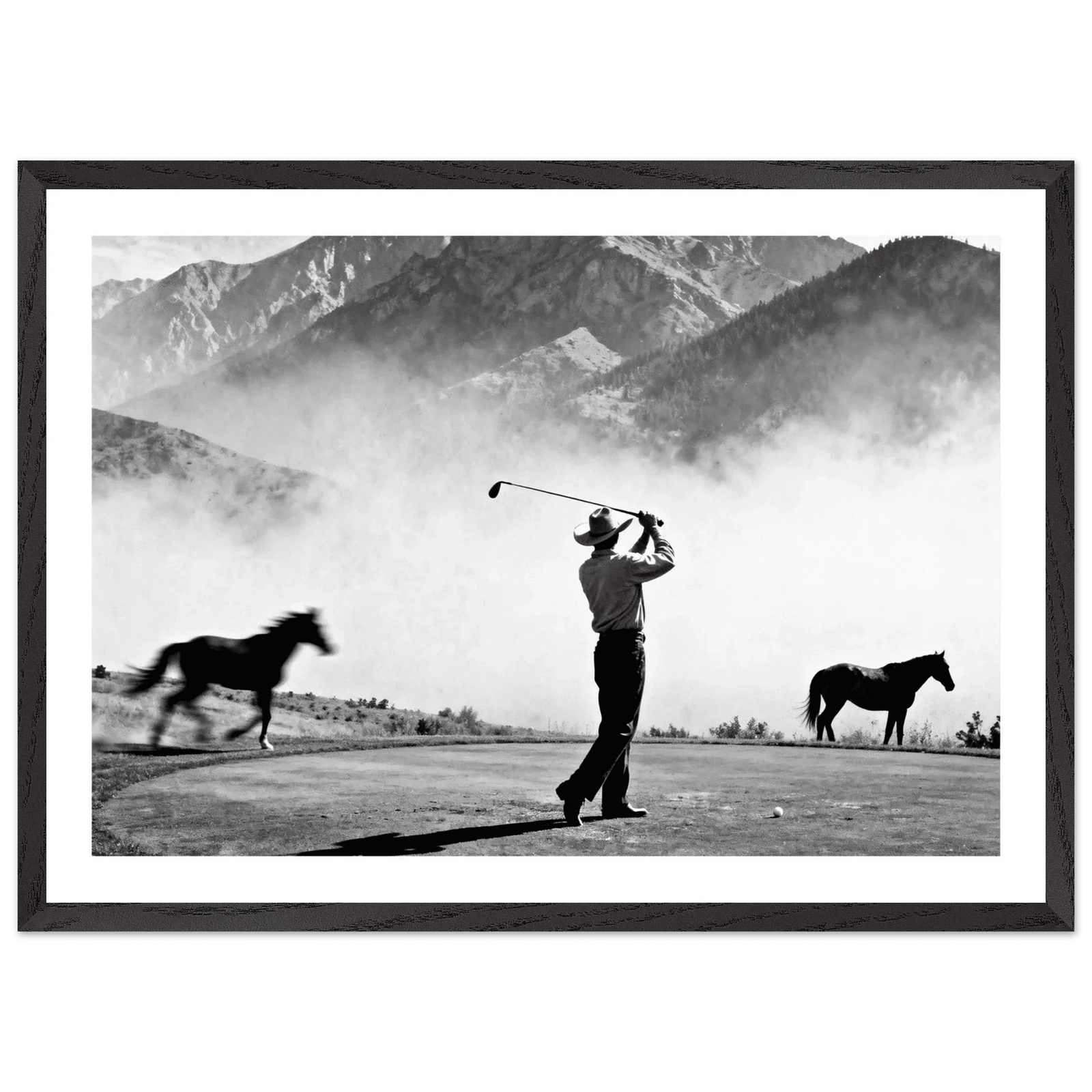 Tableau Noir et Blanc Golf Western - The Art Avenue