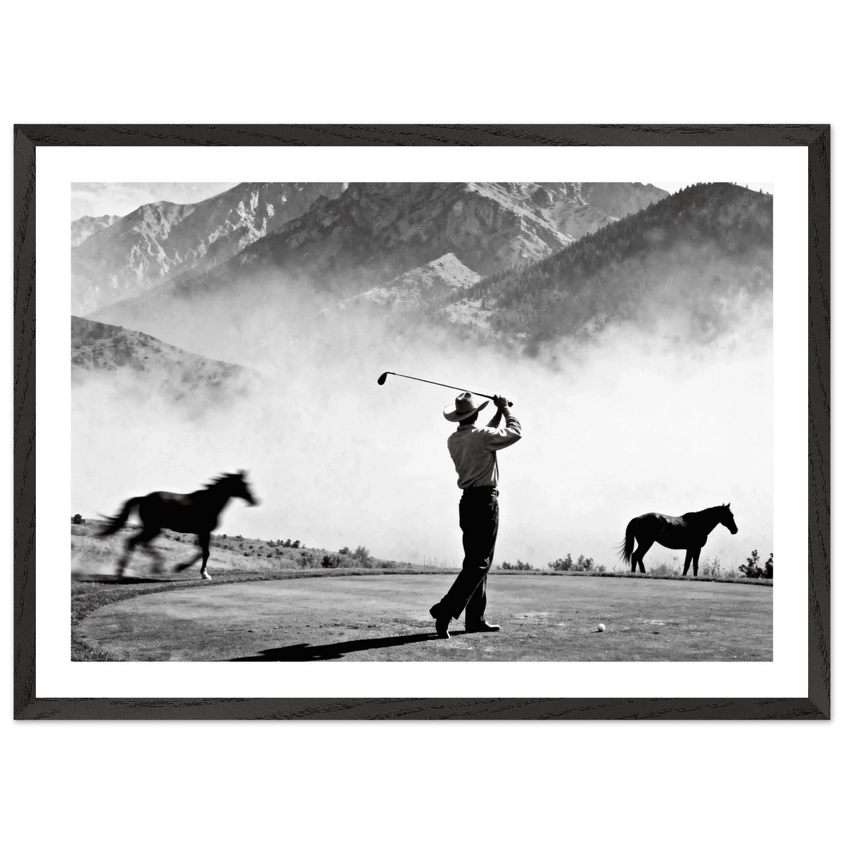 Tableau Noir et Blanc Golf Western - The Art Avenue