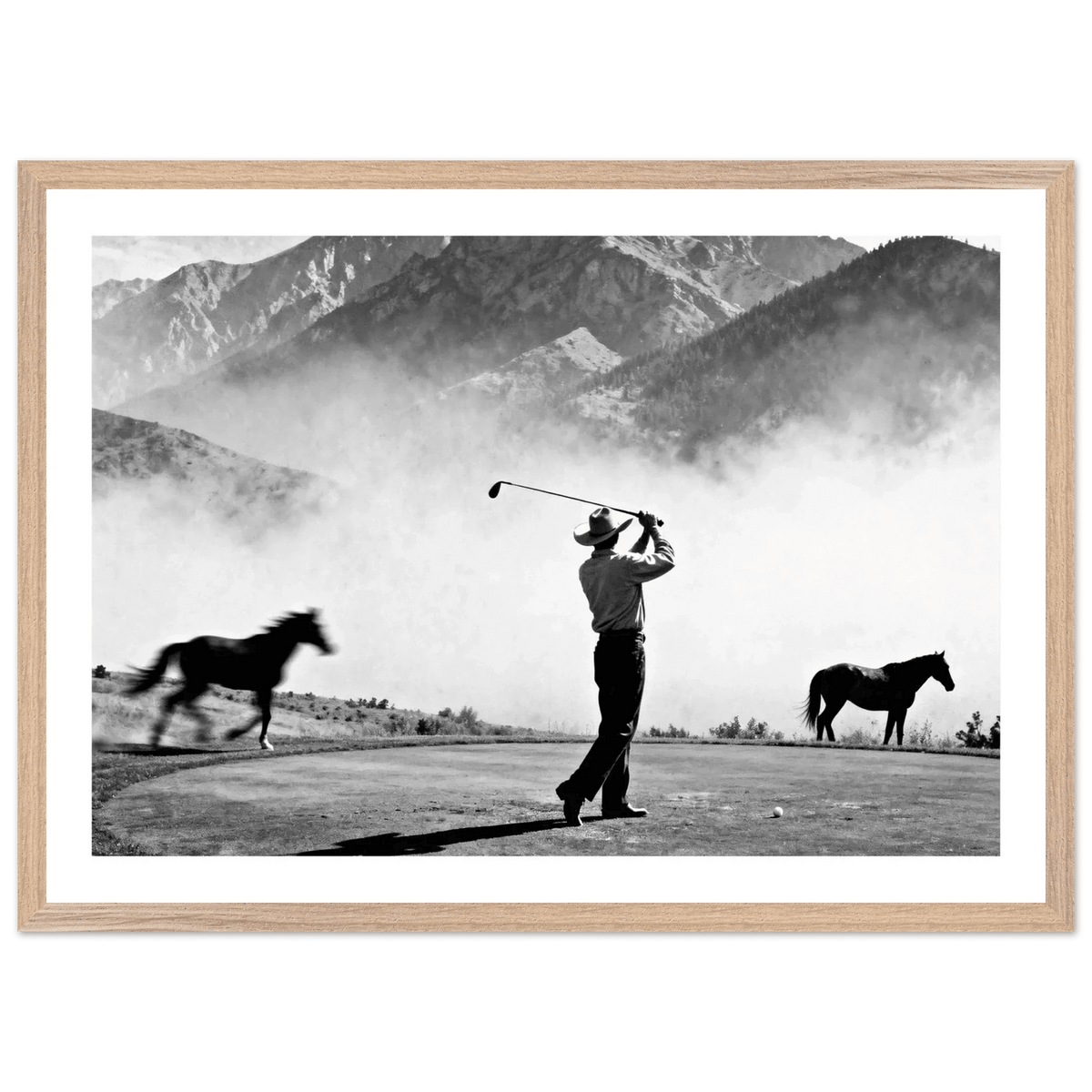 Tableau Noir et Blanc Golf Western - The Art Avenue