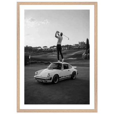 Tableau Noir et Blanc Porsche Carrera Golf - The Art Avenue