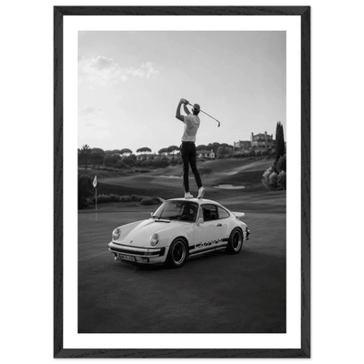 Tableau Noir et Blanc Porsche Carrera Golf - The Art Avenue
