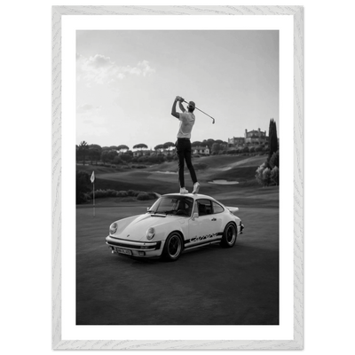 Tableau Noir et Blanc Porsche Carrera Golf - The Art Avenue