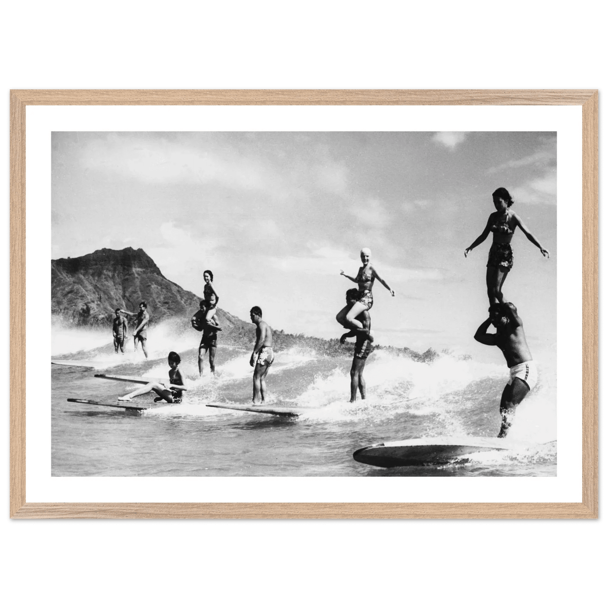 Tableau Noir et Blanc Surf Vintage Hawaï - The Art Avenue