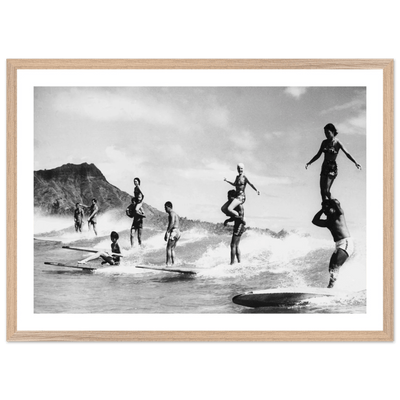 Tableau Noir et Blanc Surf Vintage Hawaï - The Art Avenue