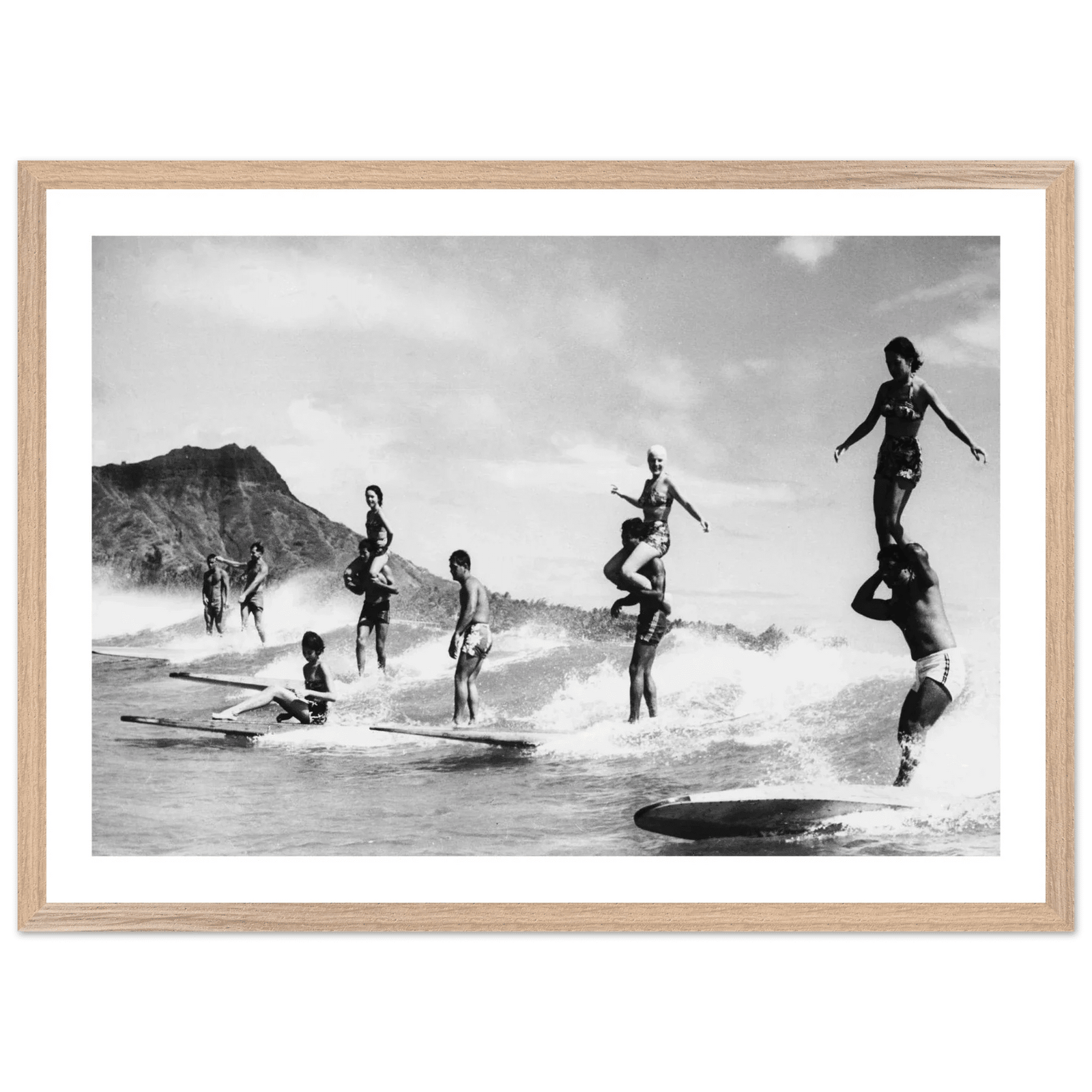 Tableau Noir et Blanc Surf Vintage Hawaï - The Art Avenue