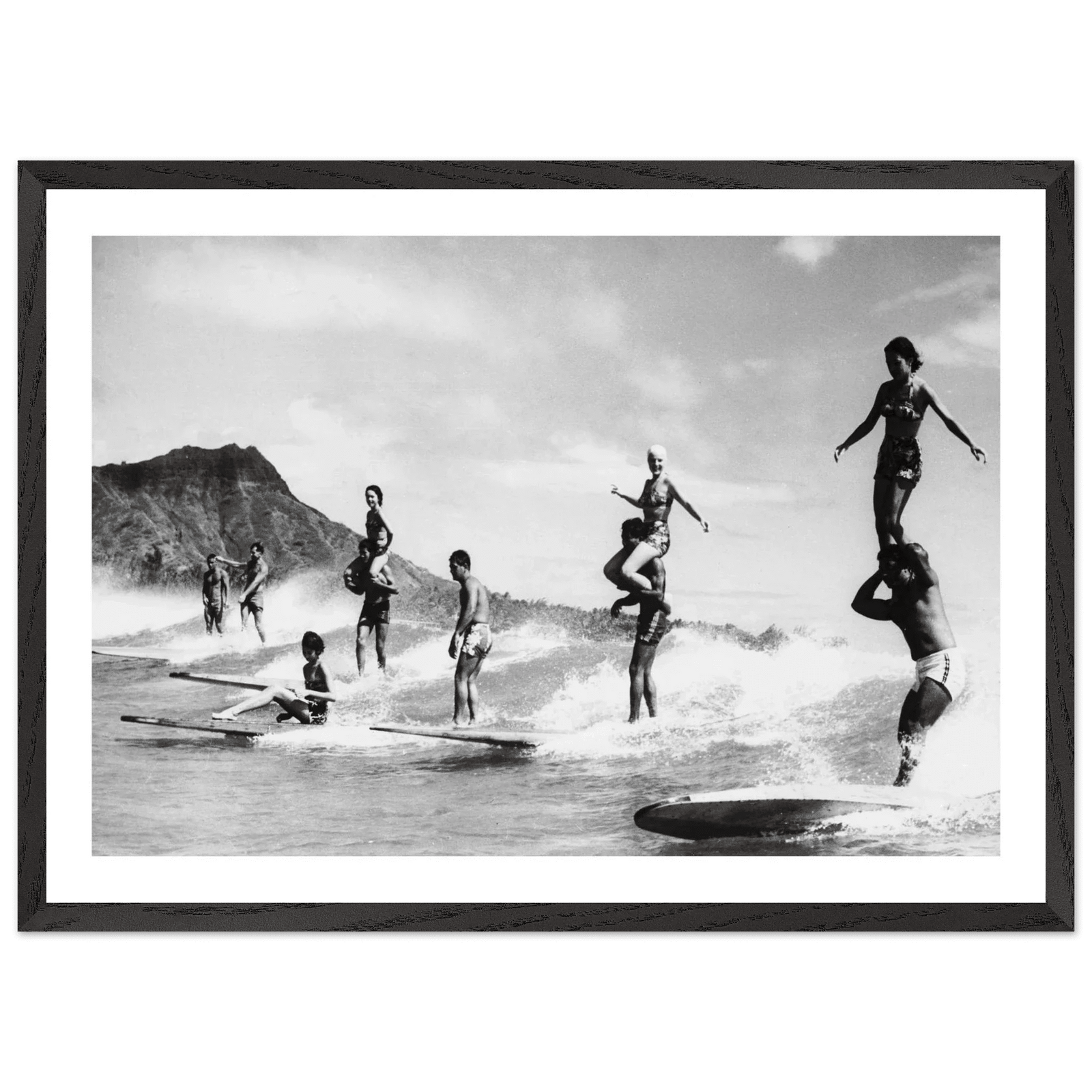 Tableau Noir et Blanc Surf Vintage Hawaï - The Art Avenue