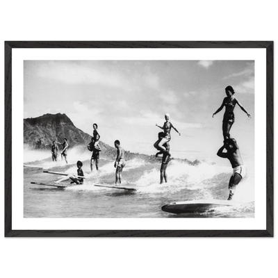 Tableau Noir et Blanc Surf Vintage Hawaï - The Art Avenue