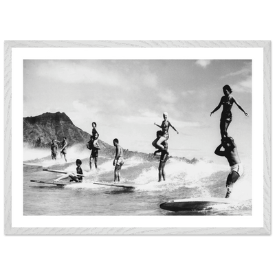 Tableau Noir et Blanc Surf Vintage Hawaï - The Art Avenue