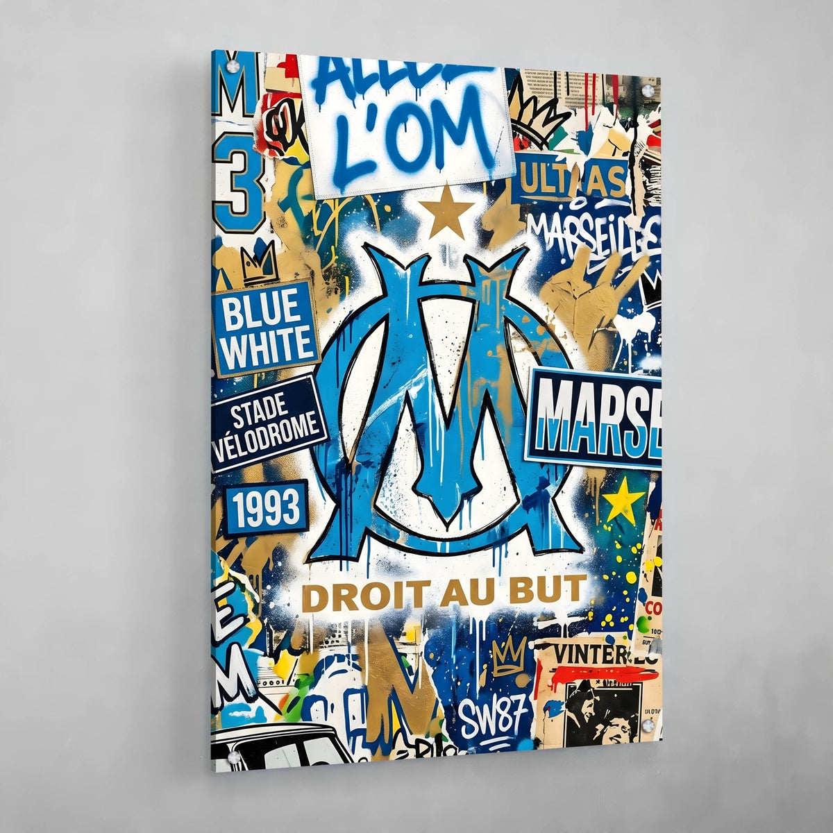 Tableau Olympique de Marseille Graffiti - The Art Avenue