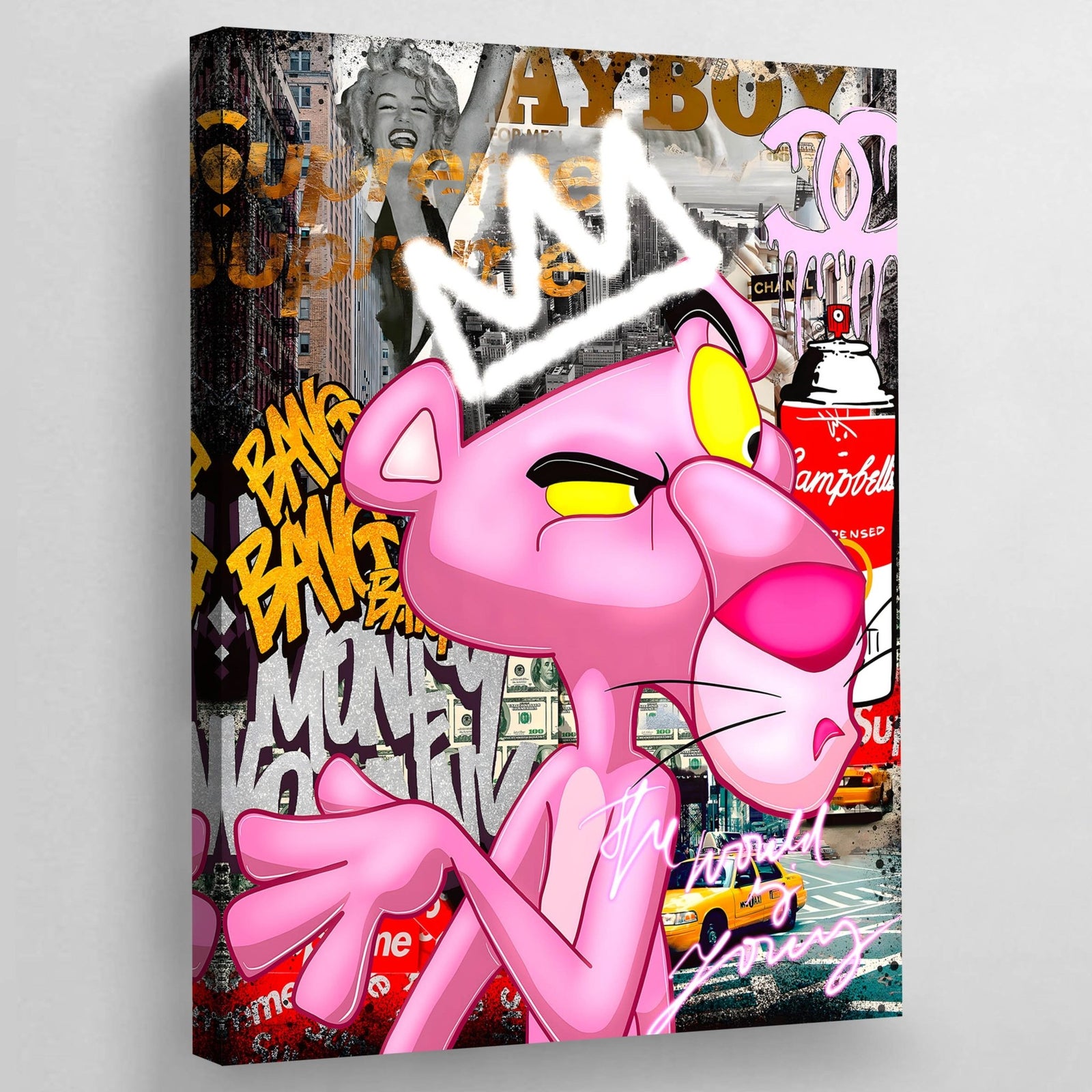 Tableau Panthère Rose Street Art - The Art Avenue