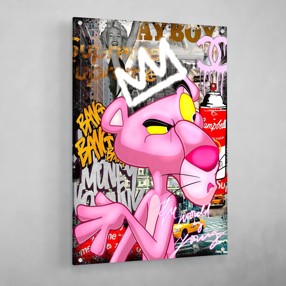Tableau Panthère Rose Street Art - The Art Avenue