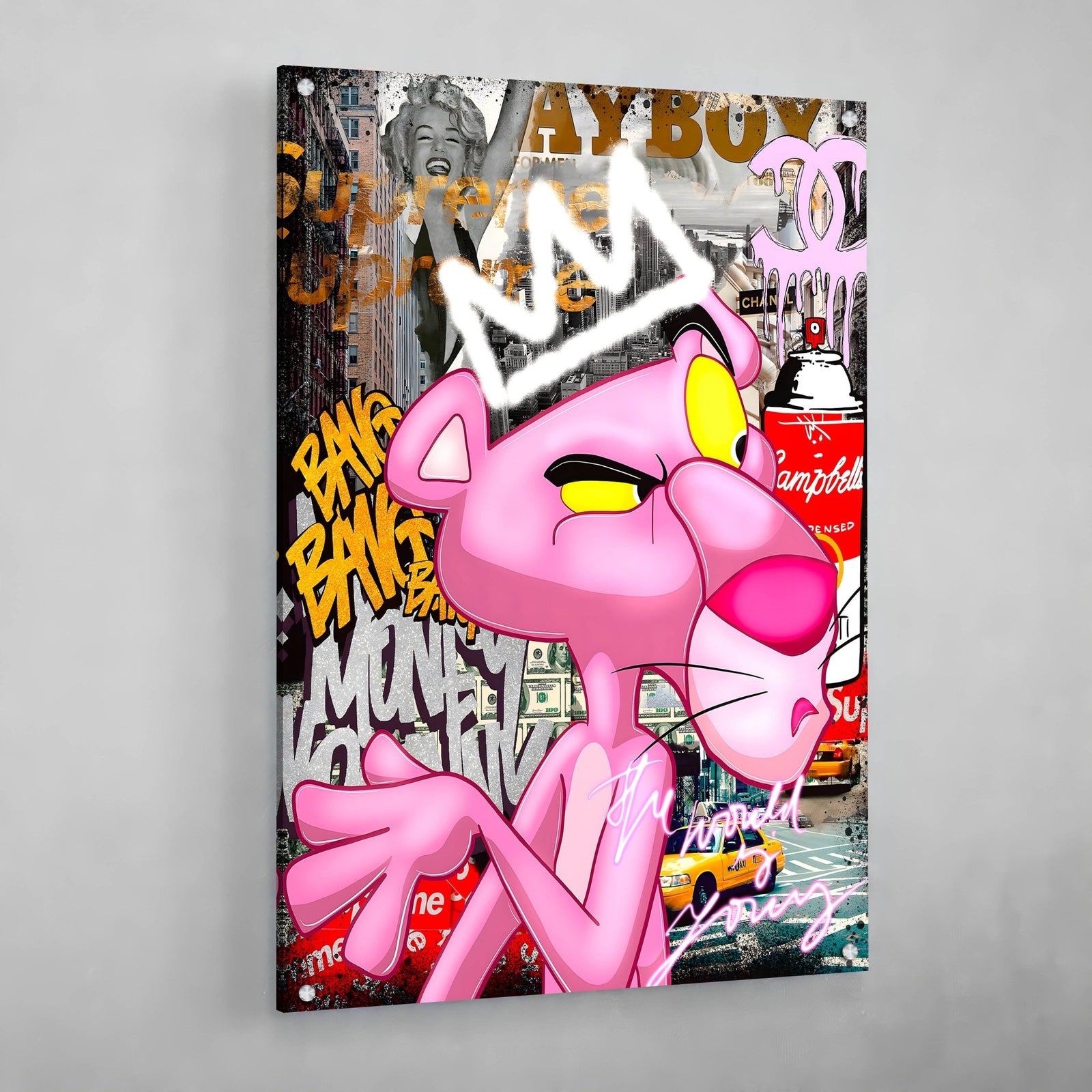 Tableau Panthère Rose Street Art - The Art Avenue