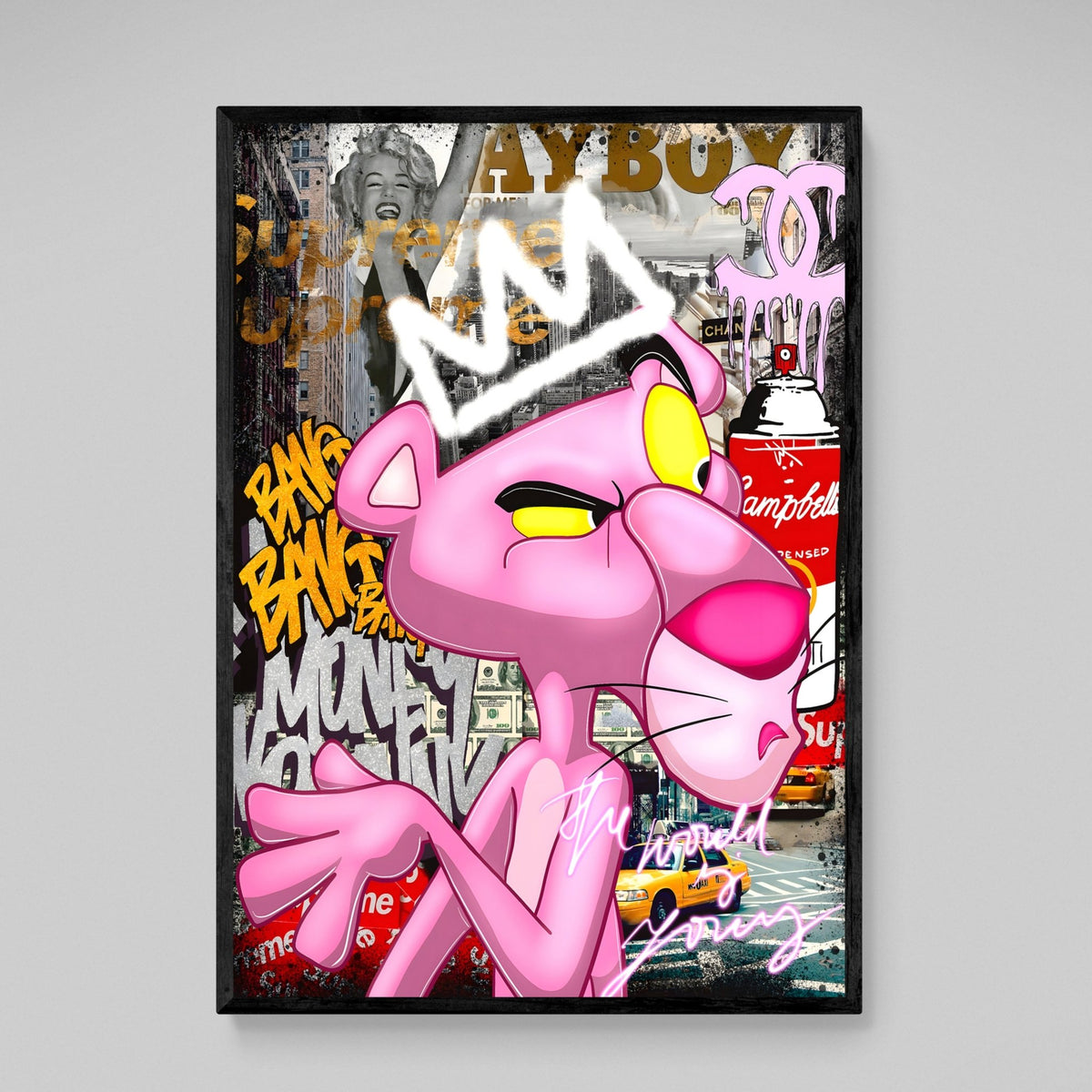 Tableau Panthère Rose Street Art - The Art Avenue