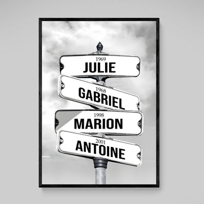Tableau Personnalisé Famille Prénom - The Art Avenue