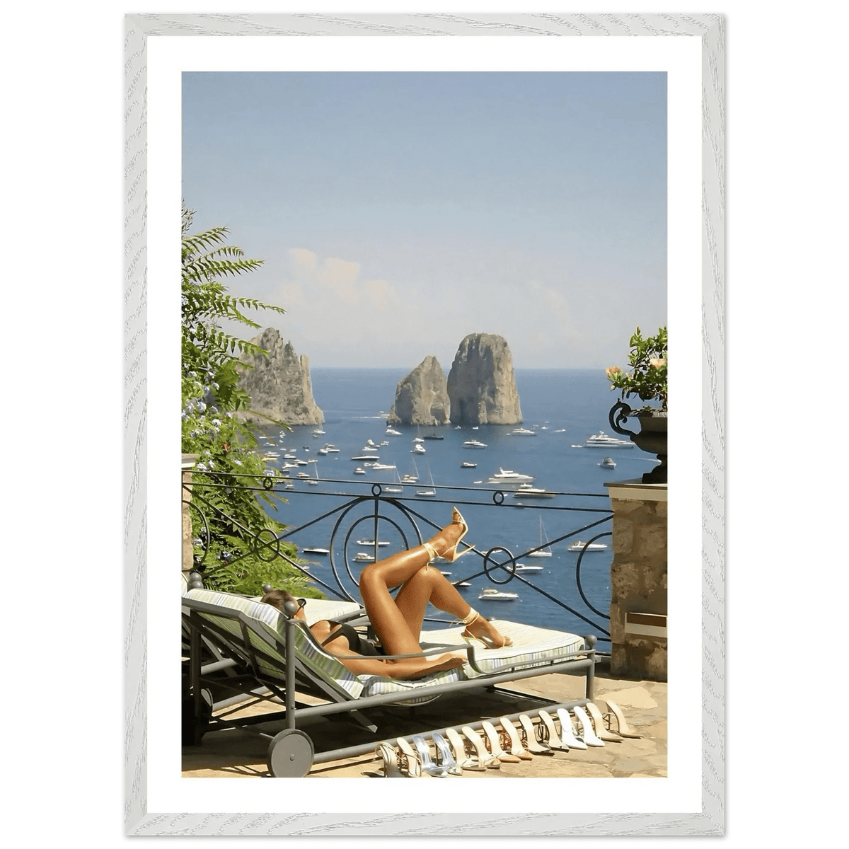 Tableau Photographie Terrasse Vue Mer Méditerranée - The Art Avenue