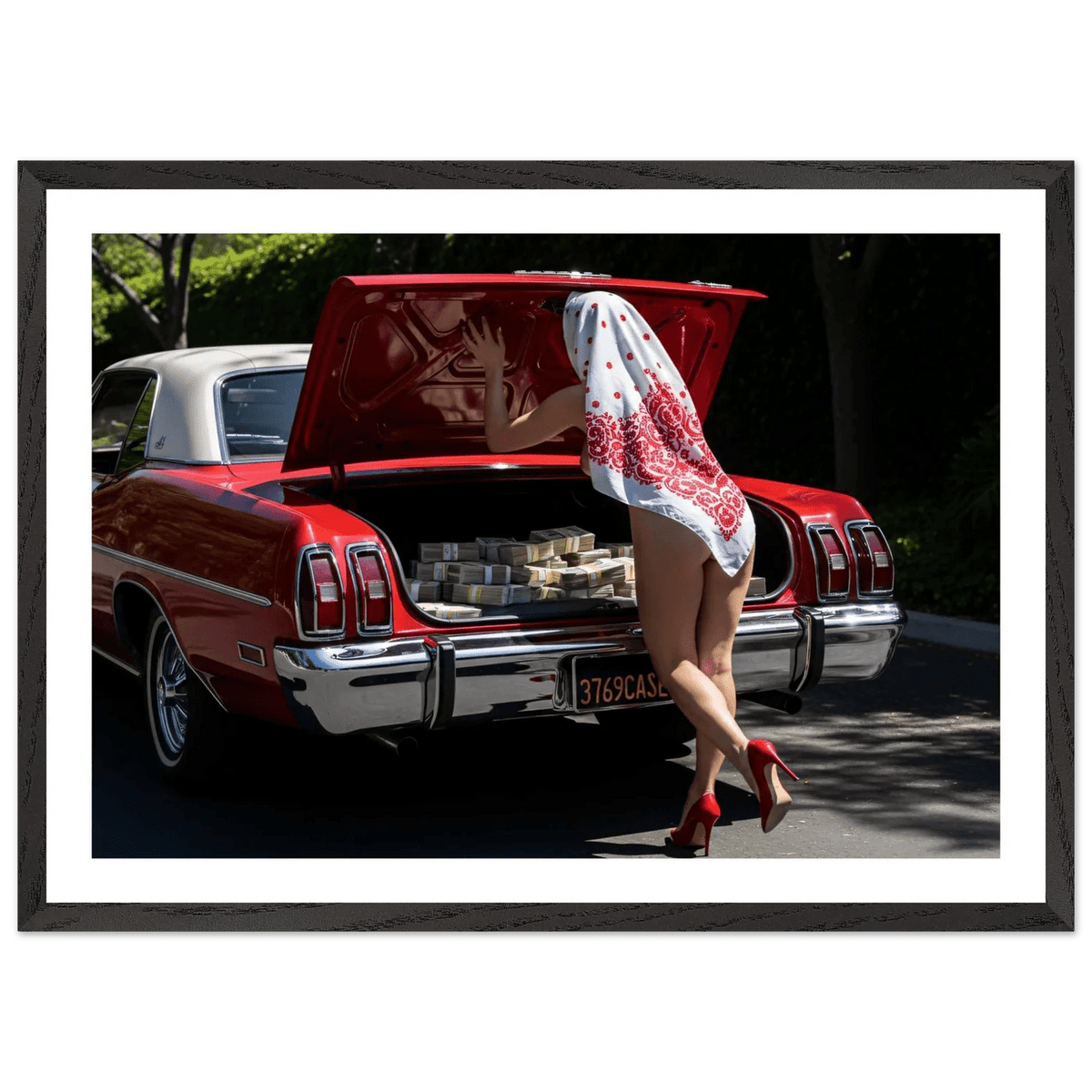Tableau Photographie Voiture Vintage Rouge et Luxe - The Art Avenue