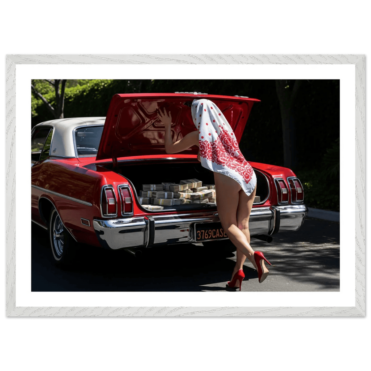 Tableau Photographie Voiture Vintage Rouge et Luxe - The Art Avenue