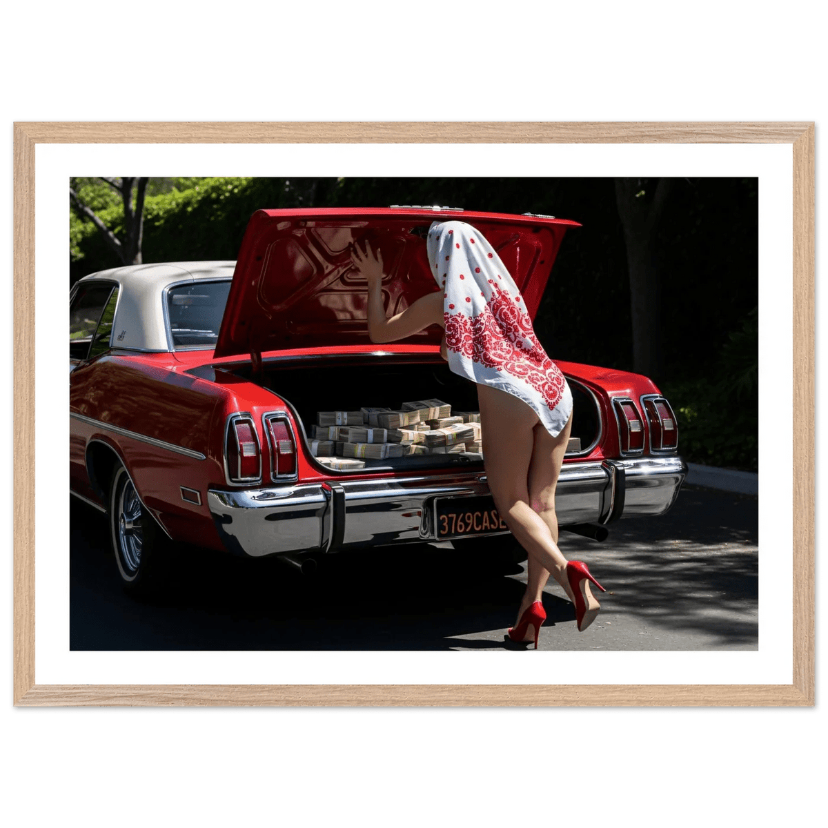Tableau Photographie Voiture Vintage Rouge et Luxe - The Art Avenue