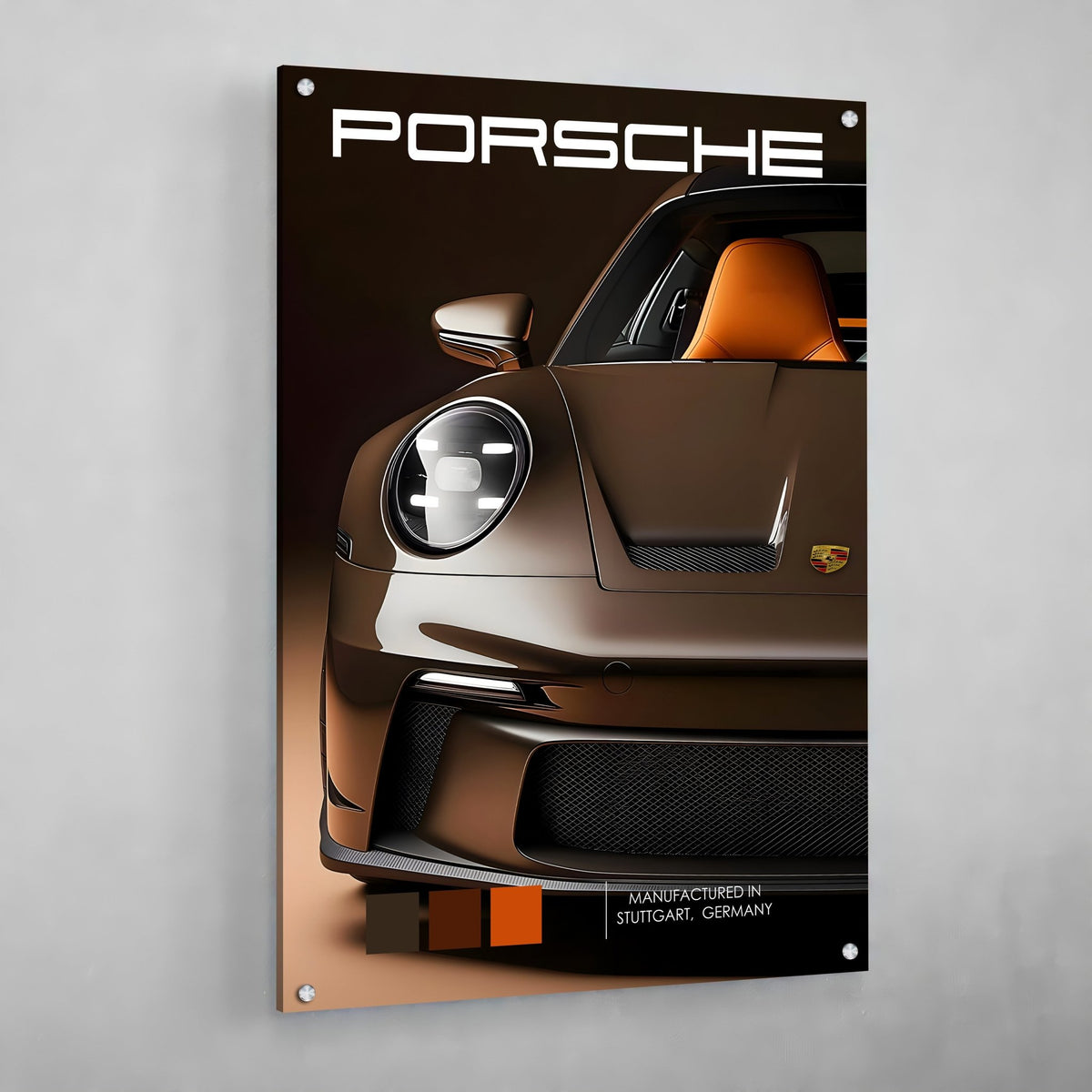 Tableau Porsche Marron - The Art Avenue