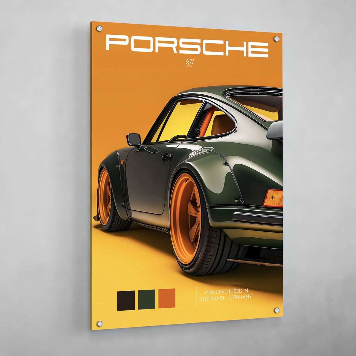 Tableau Porsche Vert 911 Moderne - The Art Avenue