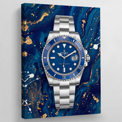 Tableau Rolex Bleu & Or - The Art Avenue