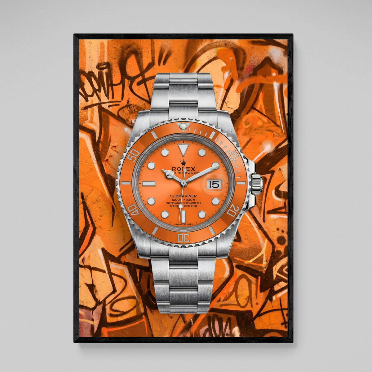 Tableau Rolex Graffiti Orange - The Art Avenue