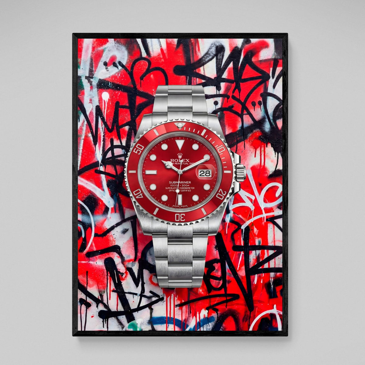 Tableau Rolex Graffiti Rouge - The Art Avenue