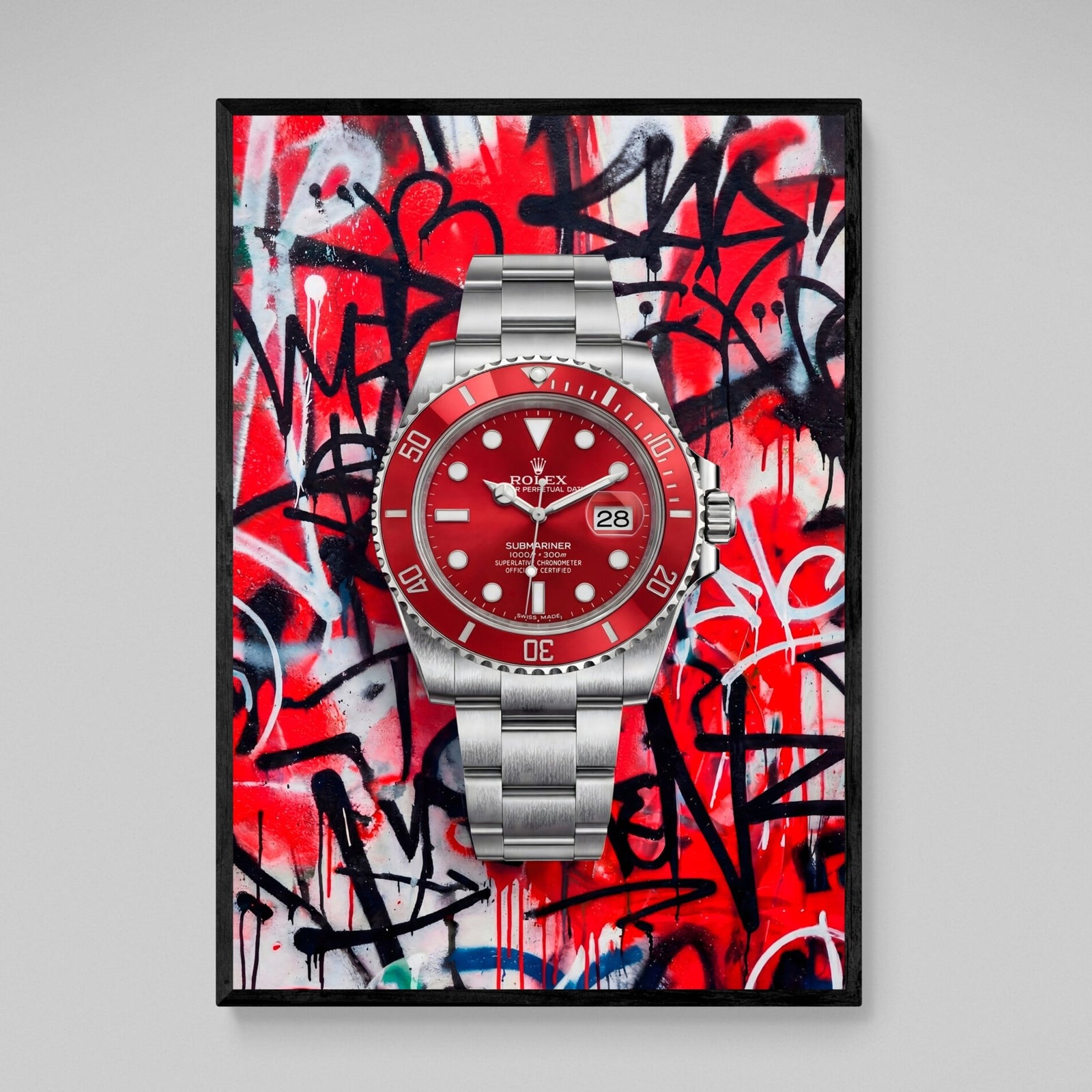 Tableau Rolex Graffiti Rouge - The Art Avenue