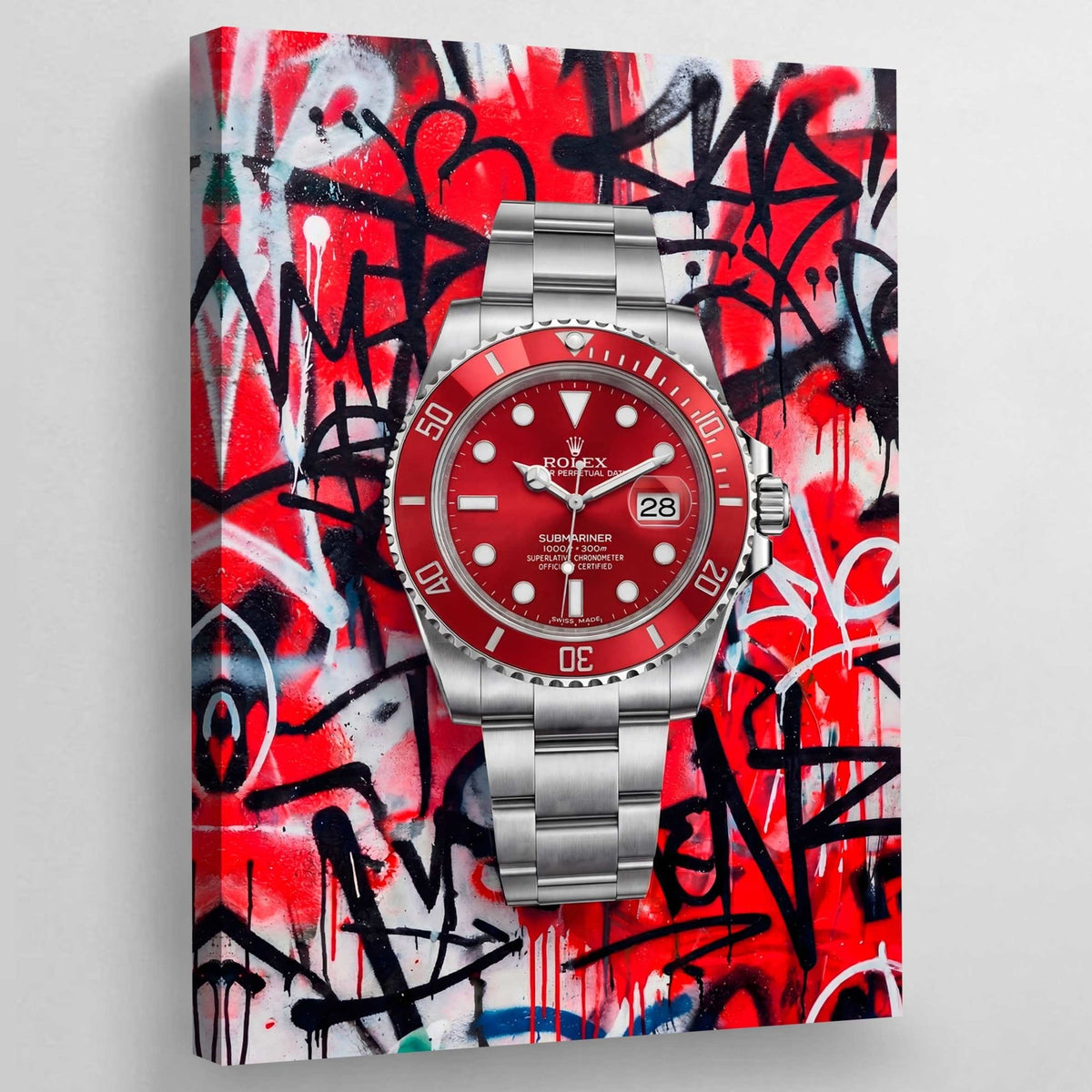 Tableau Rolex Graffiti Rouge - The Art Avenue