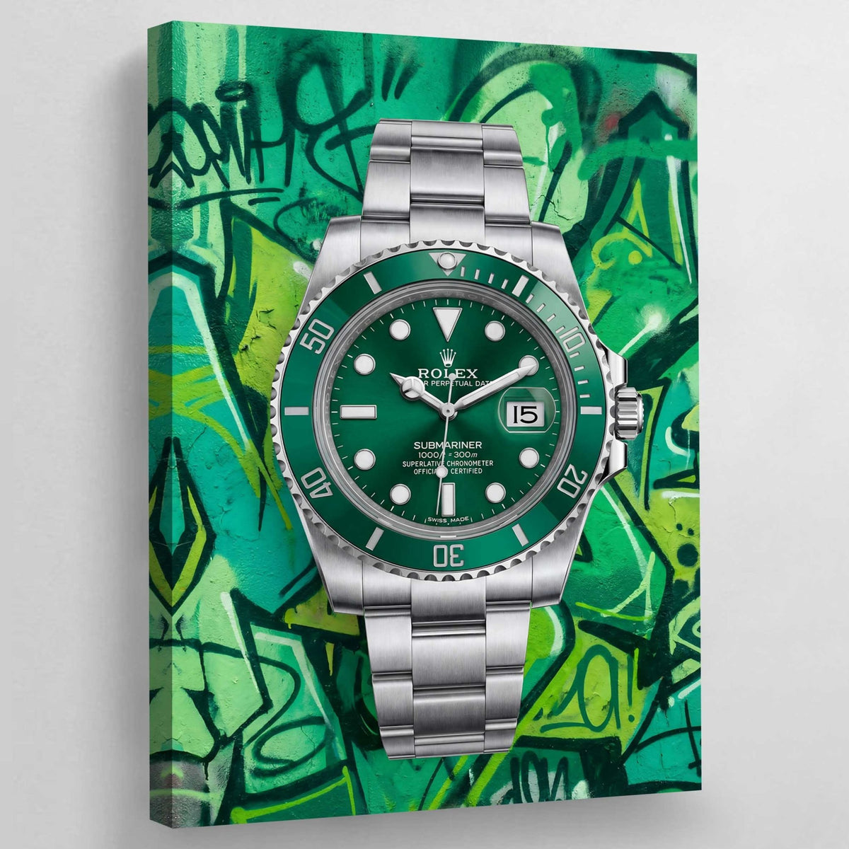 Tableau Rolex Graffiti Vert - The Art Avenue