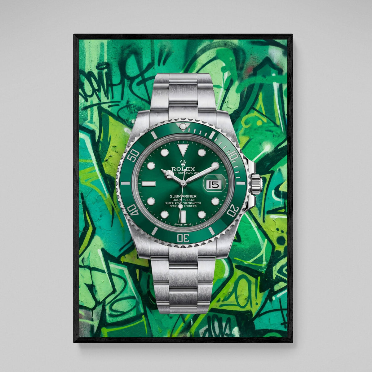 Tableau Rolex Graffiti Vert - The Art Avenue