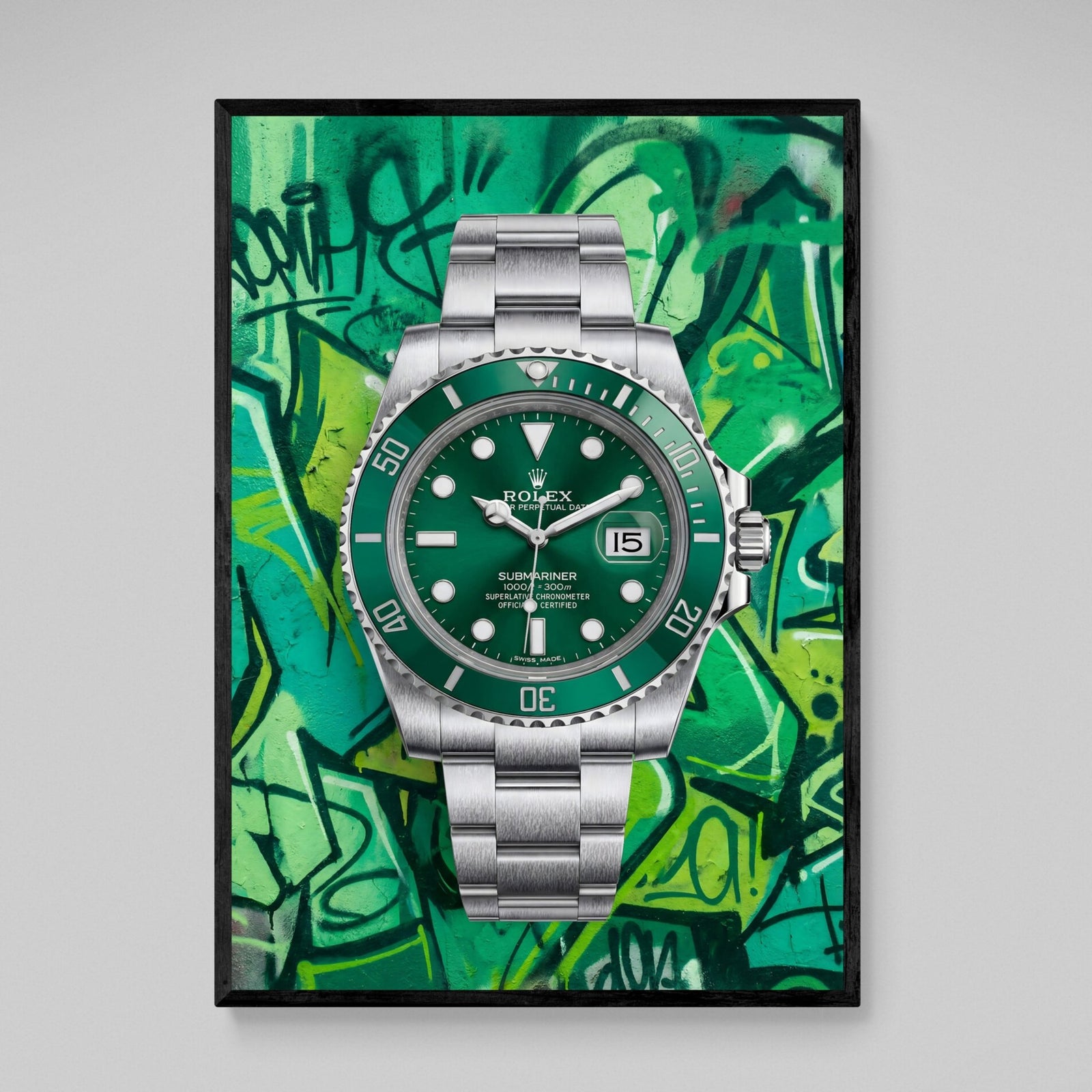 Tableau Rolex Graffiti Vert - The Art Avenue