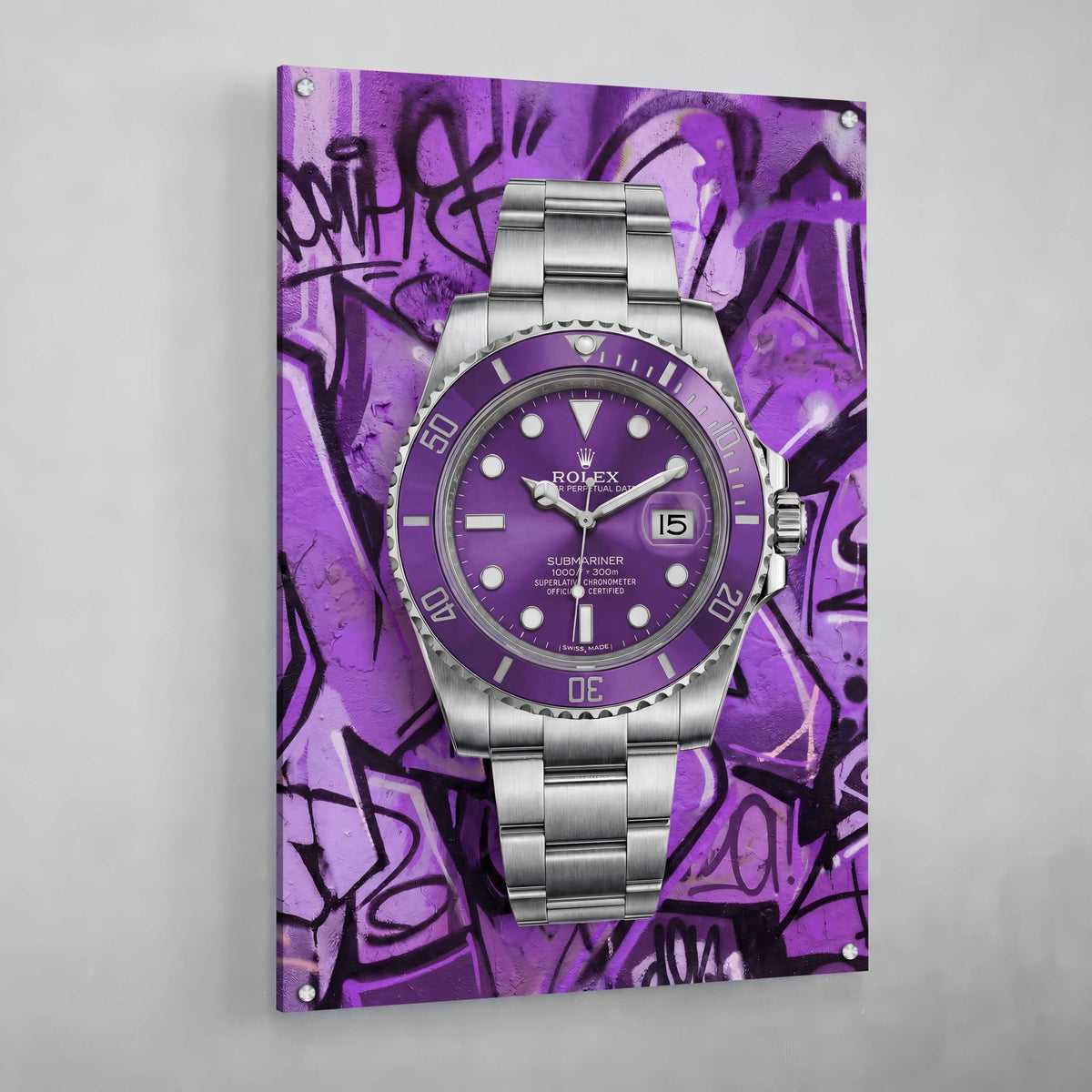 Tableau Rolex Graffiti Violet - The Art Avenue