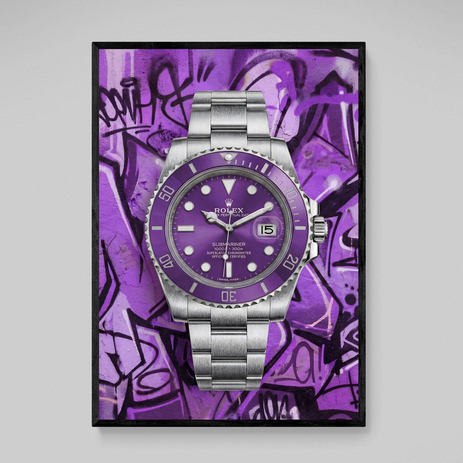 Tableau Rolex Graffiti Violet - The Art Avenue