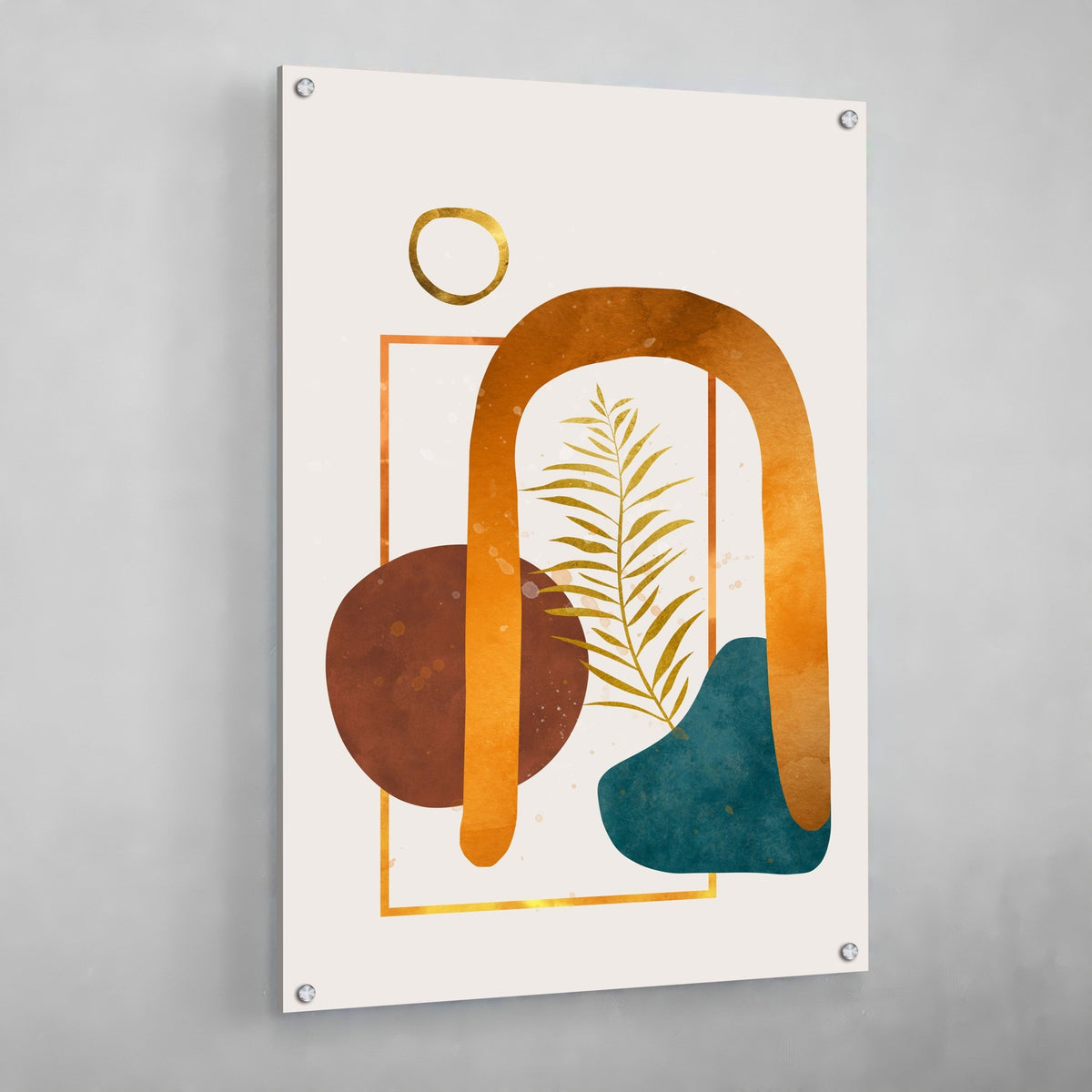 Tableau Scandinave Abstrait Terracotta Doré - The Art Avenue