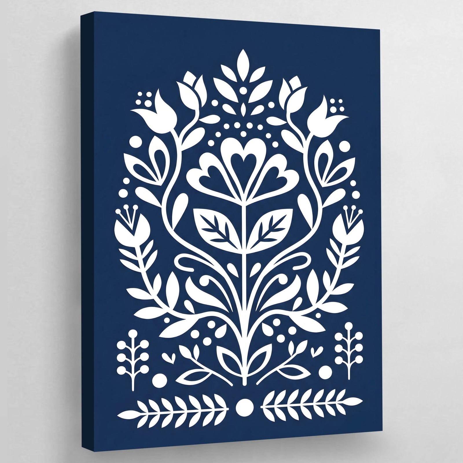 Tableau Scandinave Motif Floral Bleu - The Art Avenue
