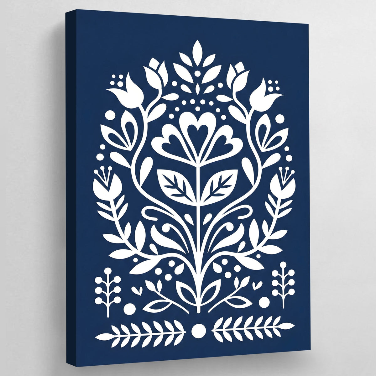 Tableau Scandinave Motif Floral Bleu - The Art Avenue