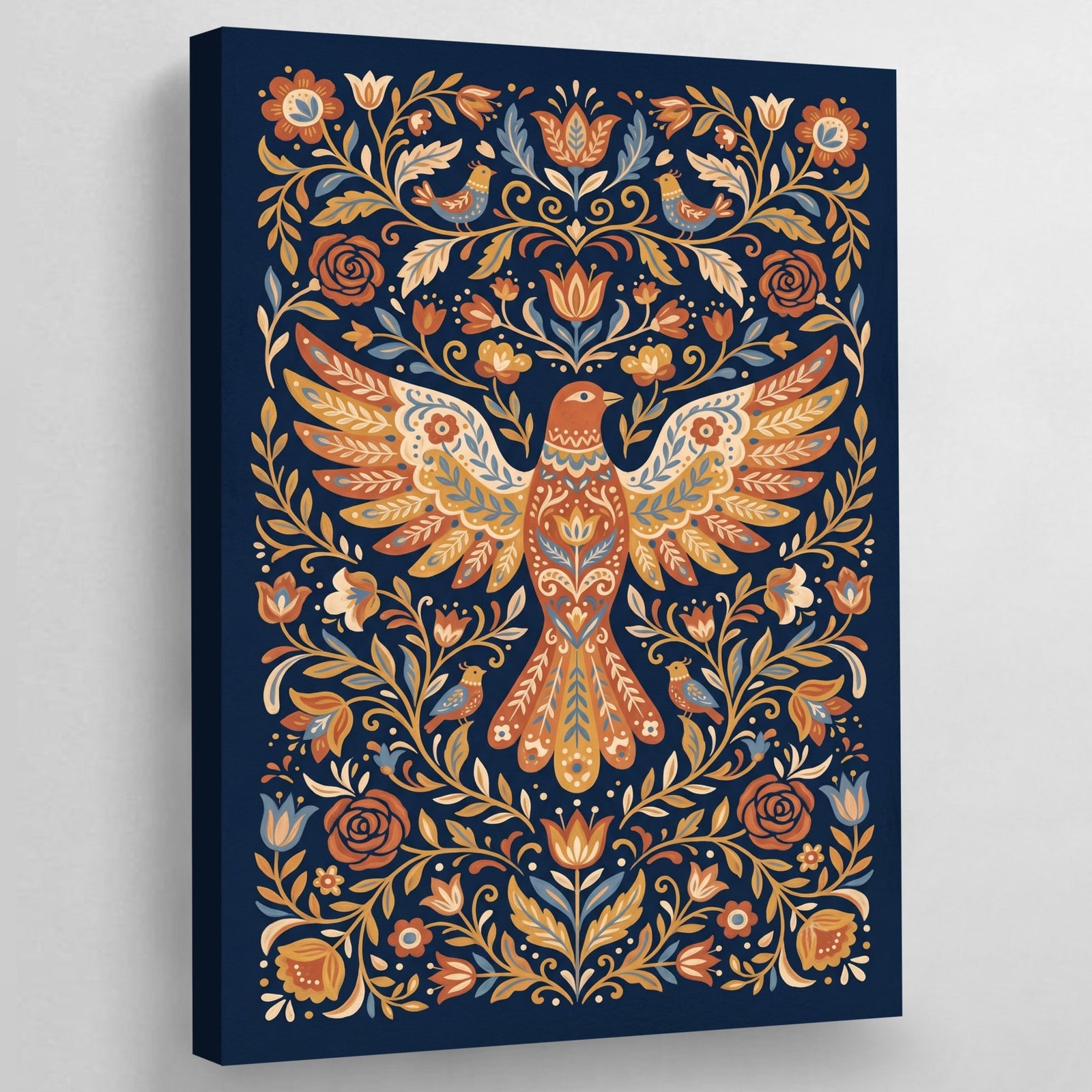 Tableau Scandinave Oiseau Floral Nordique - The Art Avenue