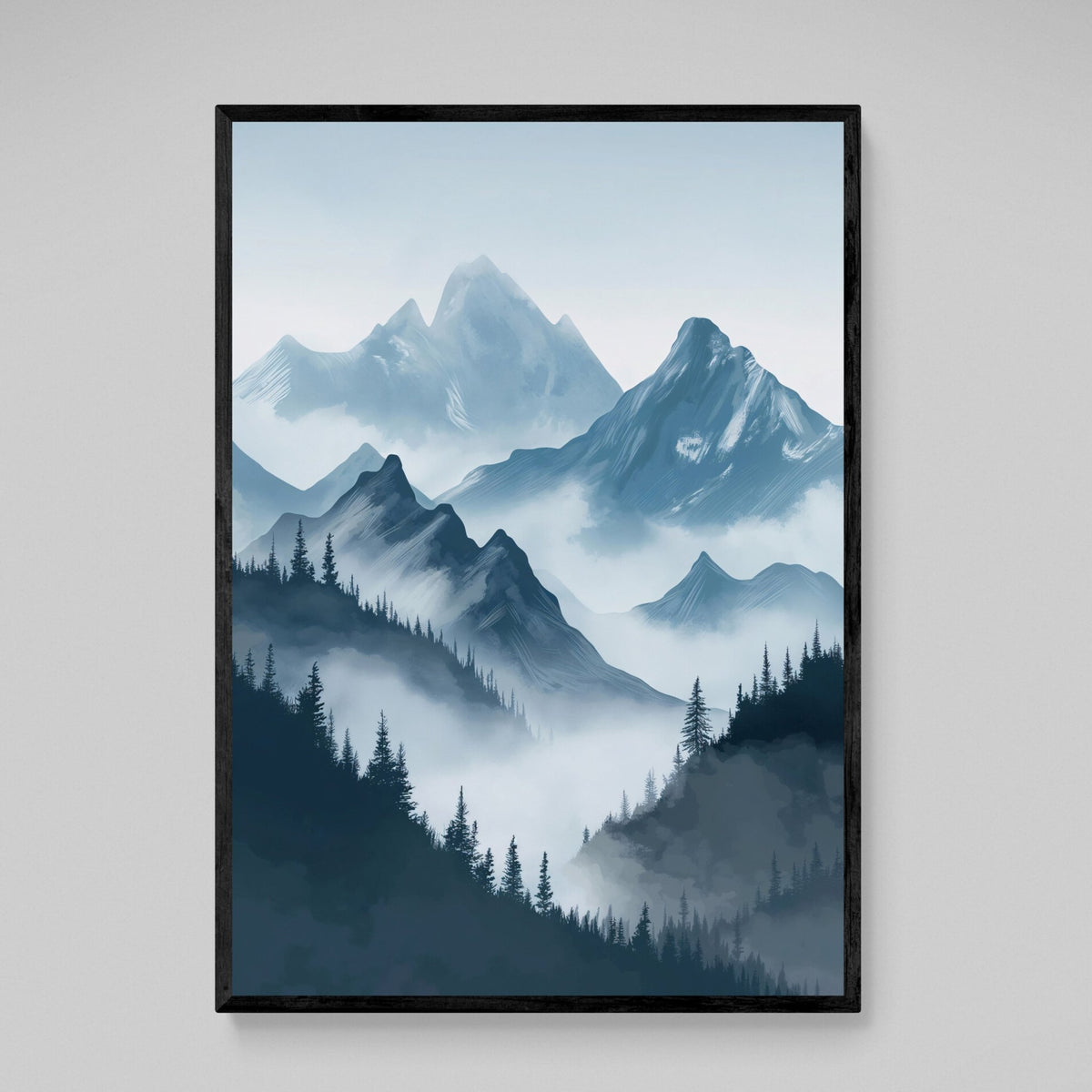 Tableau Scandinave Paysage Montagne Brume - The Art Avenue