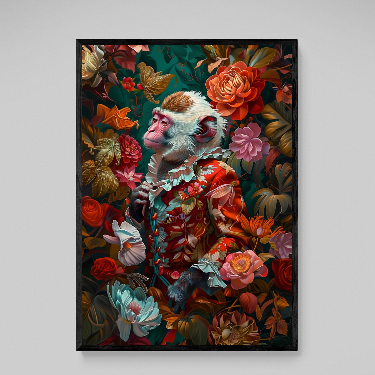 Tableau Singe Moderne Fleurs - The Art Avenue