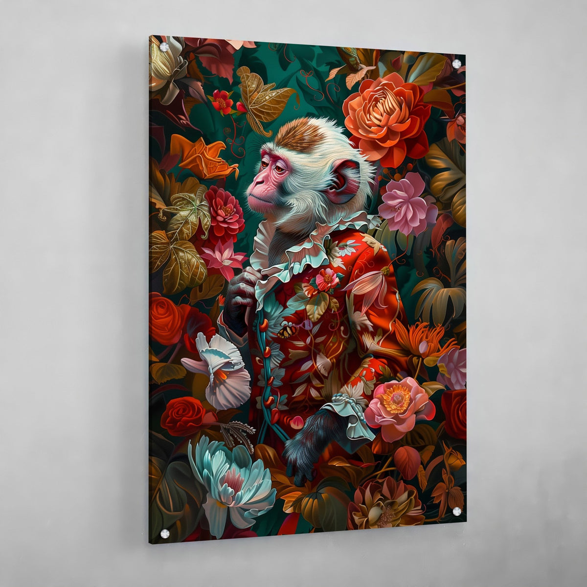 Tableau Singe Moderne Fleurs - The Art Avenue