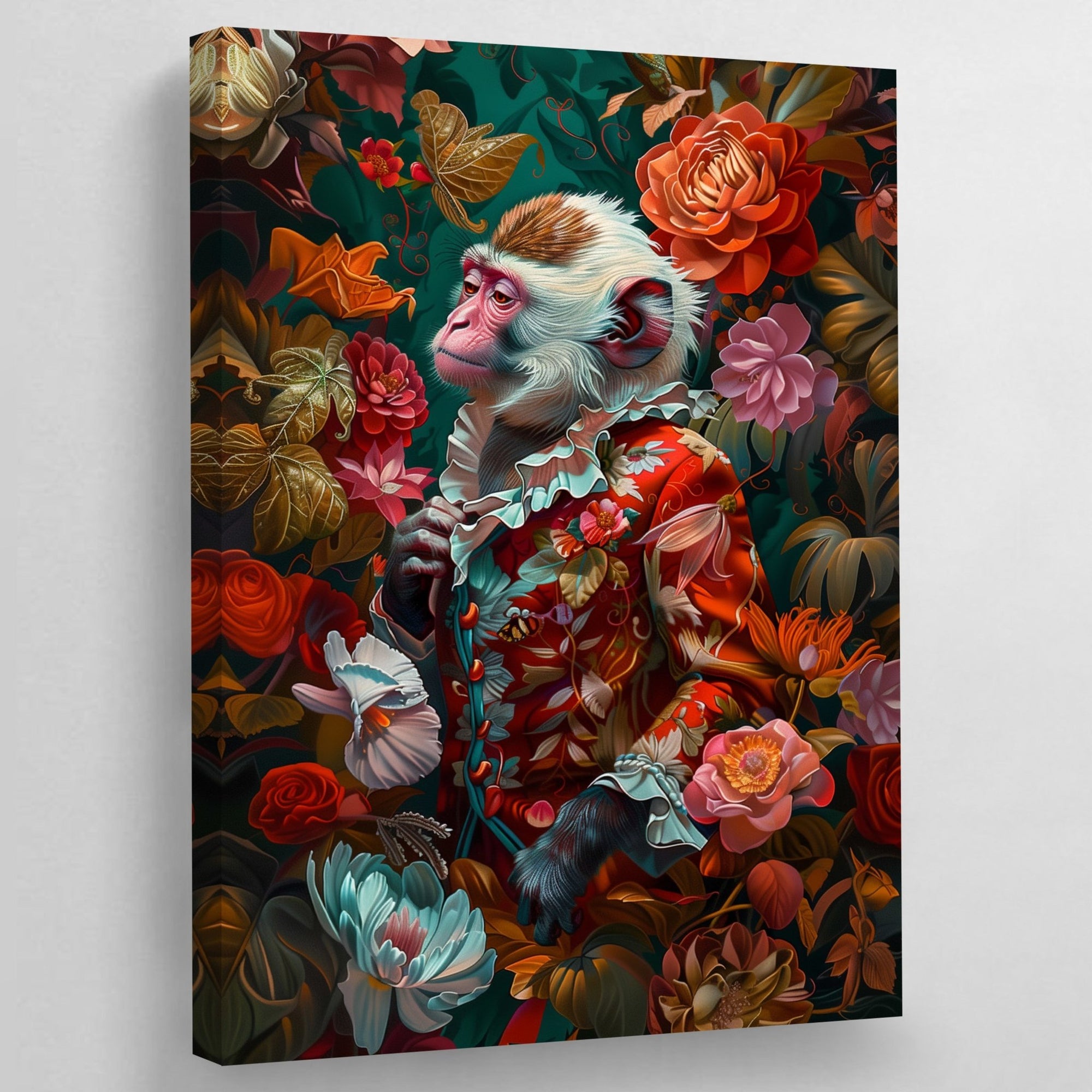 Tableau Singe Moderne Fleurs - The Art Avenue