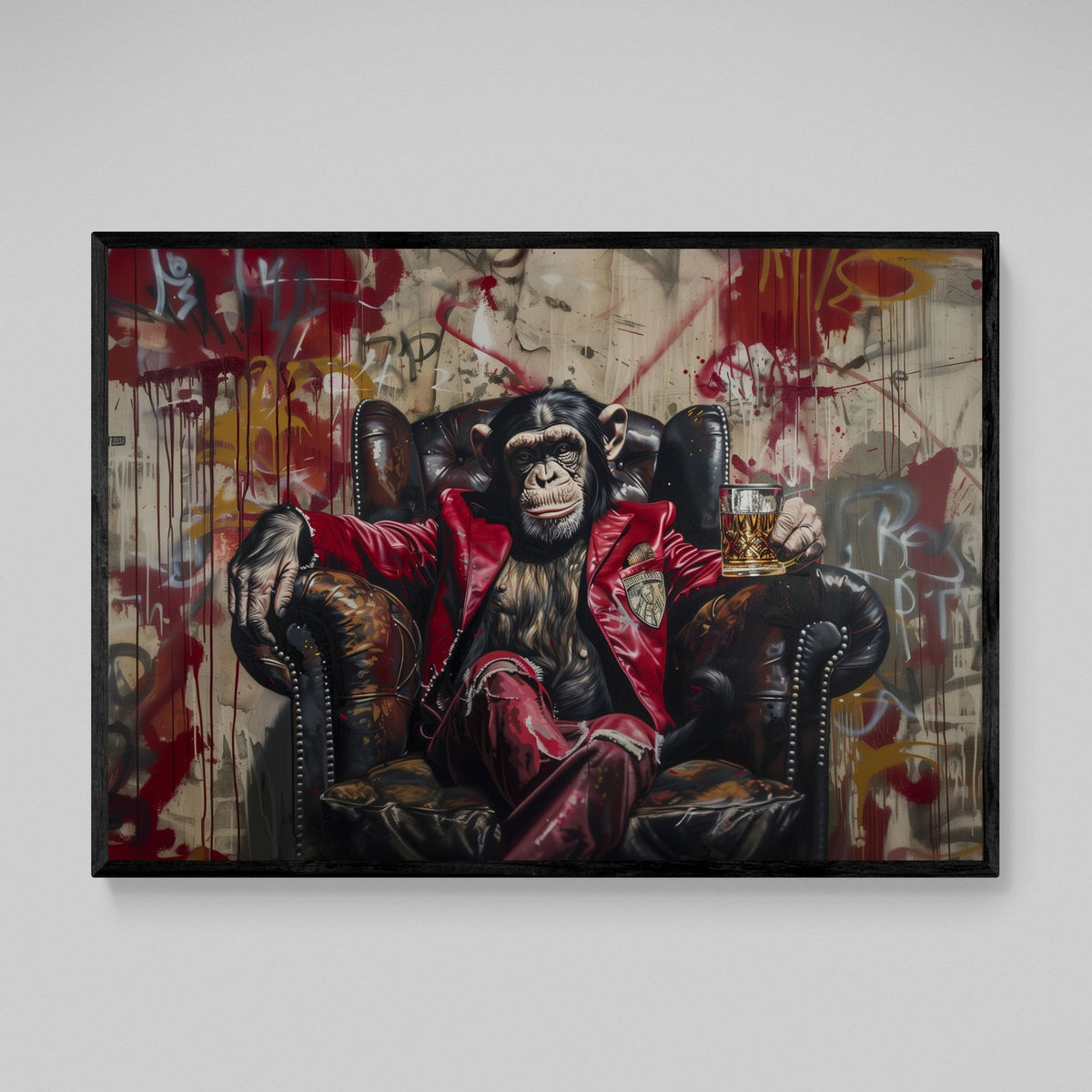 Tableau Singe Moderne Whiskey - The Art Avenue