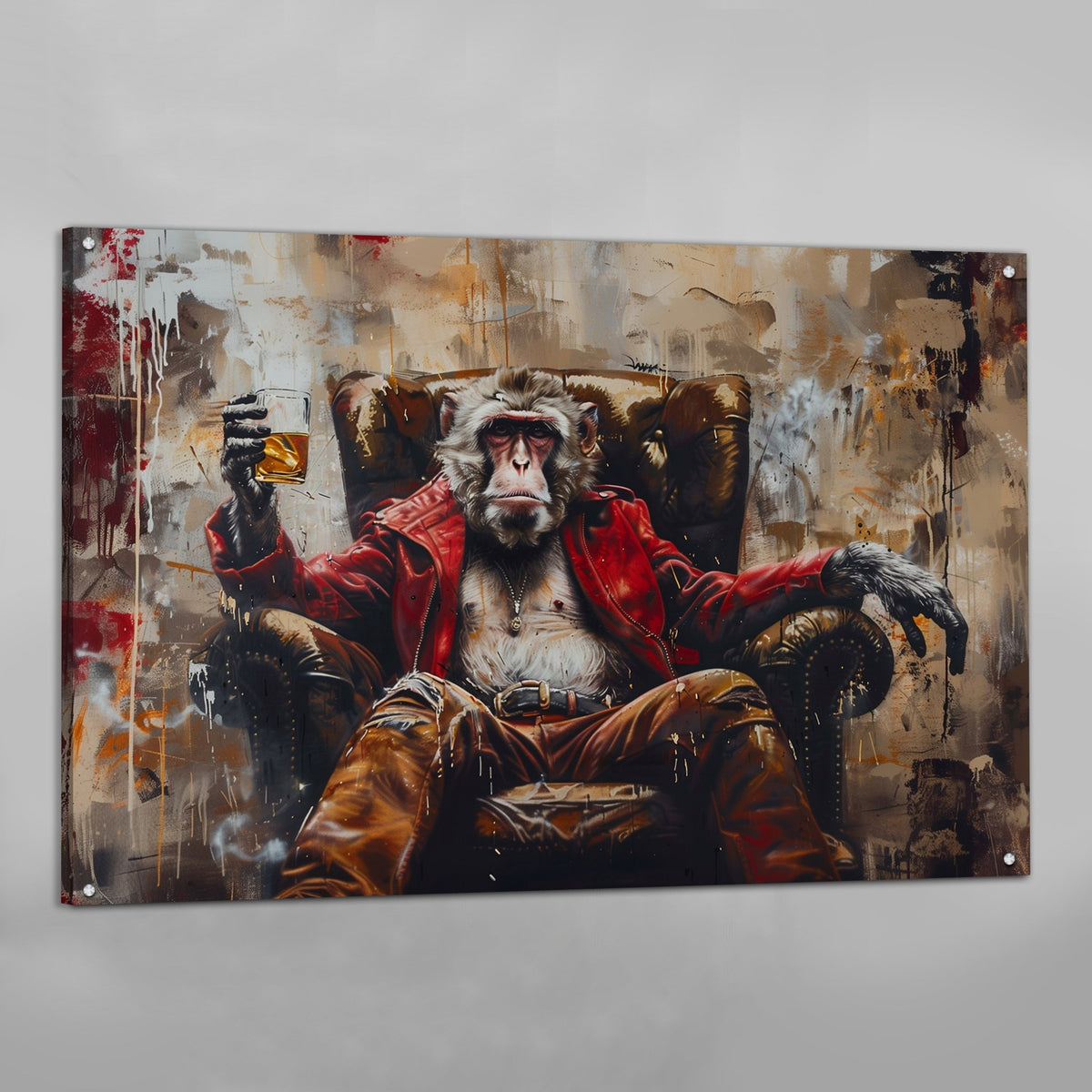 Tableau Singe Whiskey Moderne - The Art Avenue