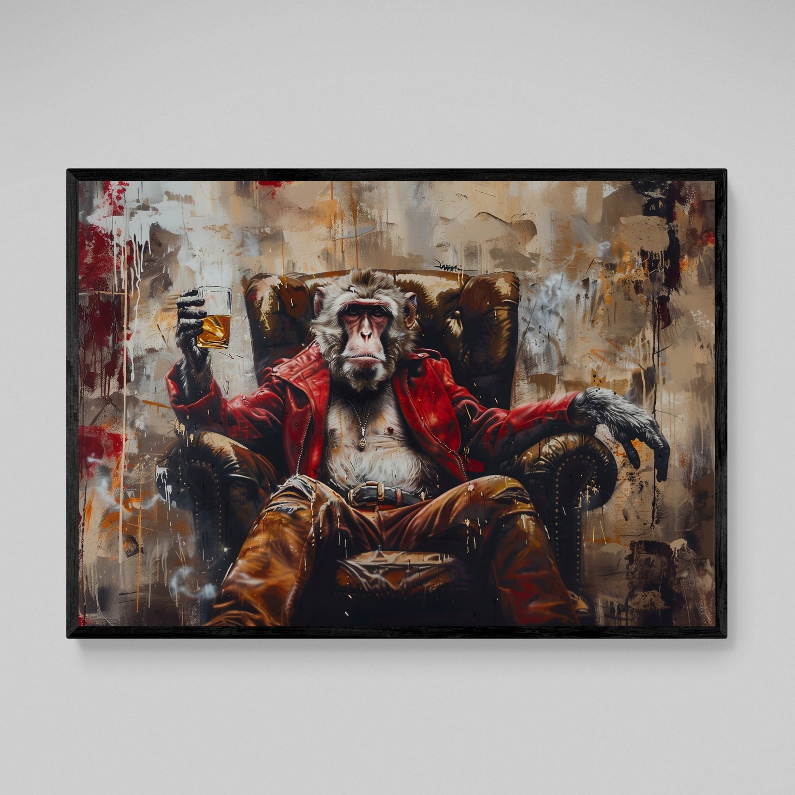 Tableau Singe Whiskey Moderne - The Art Avenue