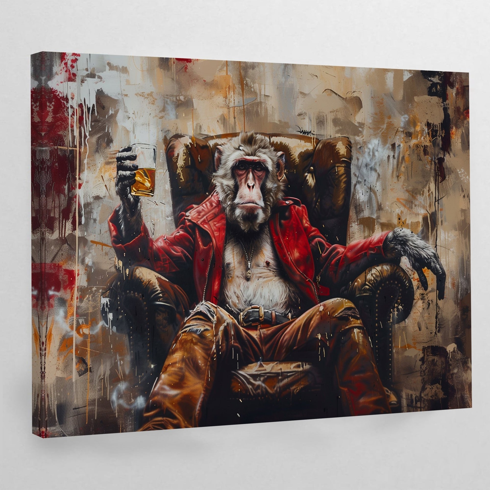 Tableau Singe Whiskey Moderne - The Art Avenue